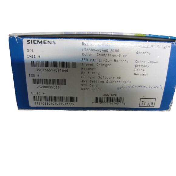 Vintage AT&T Siemens S46 Silver Cell Phone w/ Accessories - Unlocked - Picture 7 of 8